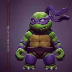 Chibi mutant ninja turtles - DON 3D print model