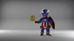 Chubby Captain America 3D print model