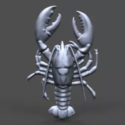 Crayfish bas relief for CNC 3D print model