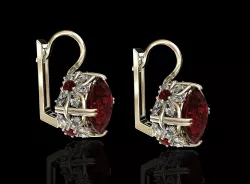 Cushion gem Earrings 3D print model