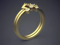 Cute Minimalistic Ring with Music Notes 3D print model