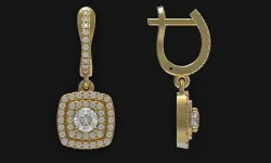 Dangle earrings 3d print model English lock printable model stl 3D print model