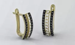 Earrings 3d print model three strips earring stl 3dm file 3D print model