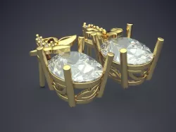 Earrings With Diamonds 1706 3D print model