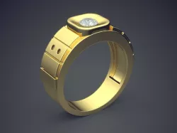 Elegant Fancy Thick Man Ring 3D print model