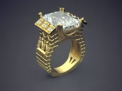 Elegant Impressive Thick Man Ring 3D print model