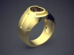 Elegant Luxurious Engraved Thick Man Ring 3D print model