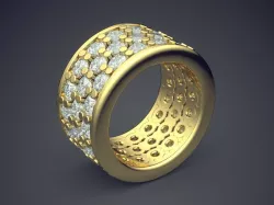 Elegant Textured Thick Man Ring 3D print model