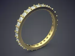 Engagement Ring With Diamonds on the Rim 3D print model