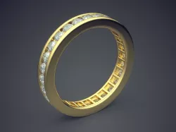 Engagement Ring With Diamonds on the Rim 3D print model