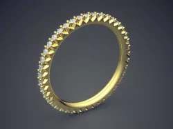 Engagement Ring With Diamonds on the Rim 3D print model