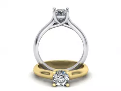 Engagement solitaire 4 prong ring own design 4sizes 3D print model