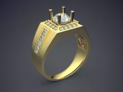 Extravagant Thick Feminine Engagement Ring With Diamonds 3D print model