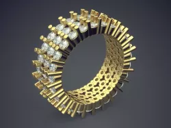 Fancy Extravagant Ring With Diamonds on the Rim 3D print model