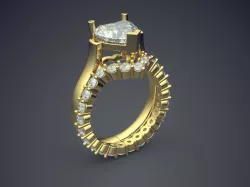 Fancy Ring with Diamonds on the Rim 3D print model