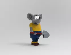 Fat mouse Leopold the cat cartoon  3D print model
