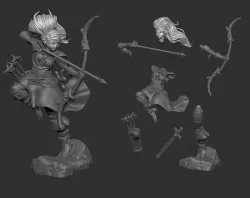 Female Archer Character 3D print model