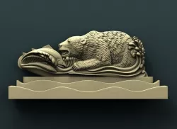 Fishing bear 3d stl model for cnc 3D print model