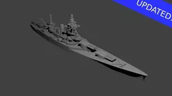 French Dunkerque Class Battleship 3D print model