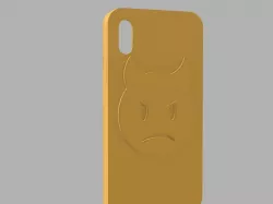 Frowny Devil Emoticon cover for Iphone X  3D print model