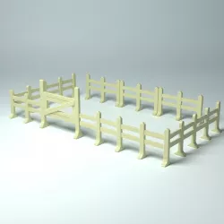 Game Props - Modular fences and gate 3D print model