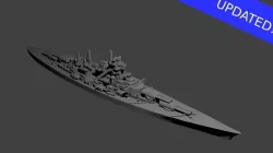 German Bismarck Class Battleship 3D print model