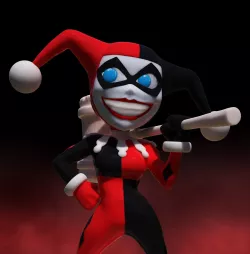Harley Quinn with 2 HEADS - chibi STL for 3D Printing 3D print model