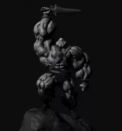 He Man hypermuscular caricature 3D print model