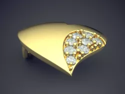 Heart-Shaped Pendant with Texturing and Diamonds 1644 3D print model