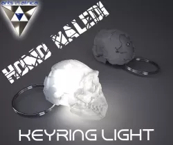 Homo Naledi Skull key-ring light 3D print model