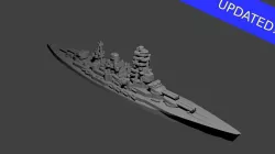 Japanese Nagato Class Battleship 3D print model