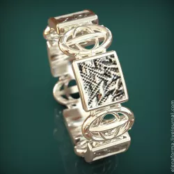 Lacy blackened silver or gold ring with texture surface 3D print model