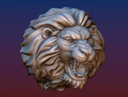 Lion head short mane 3D print model