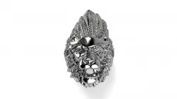 Lion ring with feather 3D print model