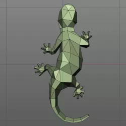 low poly 3D model of a lizard 3D print model