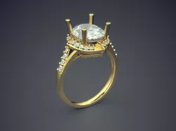 Luxurious Engagement Ring With Diamonds on the Rim 3D print model