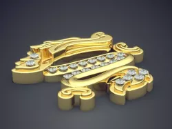 Magnificent Unique Dragon-Shaped Pendant With Diamonds 3D print model