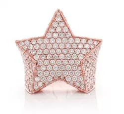 Mens Star Ring Size 9 Gold Silver Rose Gold Pinky Ring  3D print model