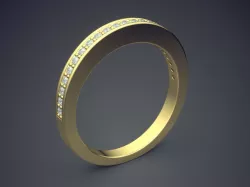 Minimalistic Ring with Diamonds on the Rim 3D print model