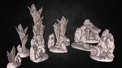 Nature Environment Tabletop Scenery Full Set 3D print model