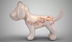 Patterned Flower Dog Necklace 3D print model