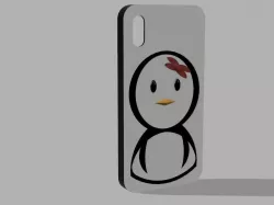 Penguin Gal cover for IphoneX 3D print model