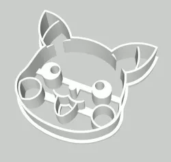 Pikachu Head 2 inches cookie cutter 3D print model
