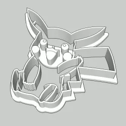 Pikachu says Hi Cookie Cutter 3D print model