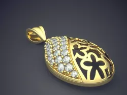 Rain Drop Shaped Pendant With Ornaments On Top CAD 610 3D print model
