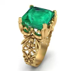 Ring with emerald 3D print model