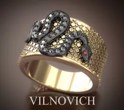 ring with snake 3D print model