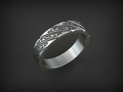 Rope Ring with ornament 2 3D print model