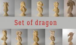 Set of dragon models 3D print model
