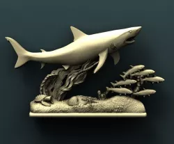 Shark 3d stl model for cnc 3D print model